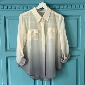Women's Ombre Button Up Top